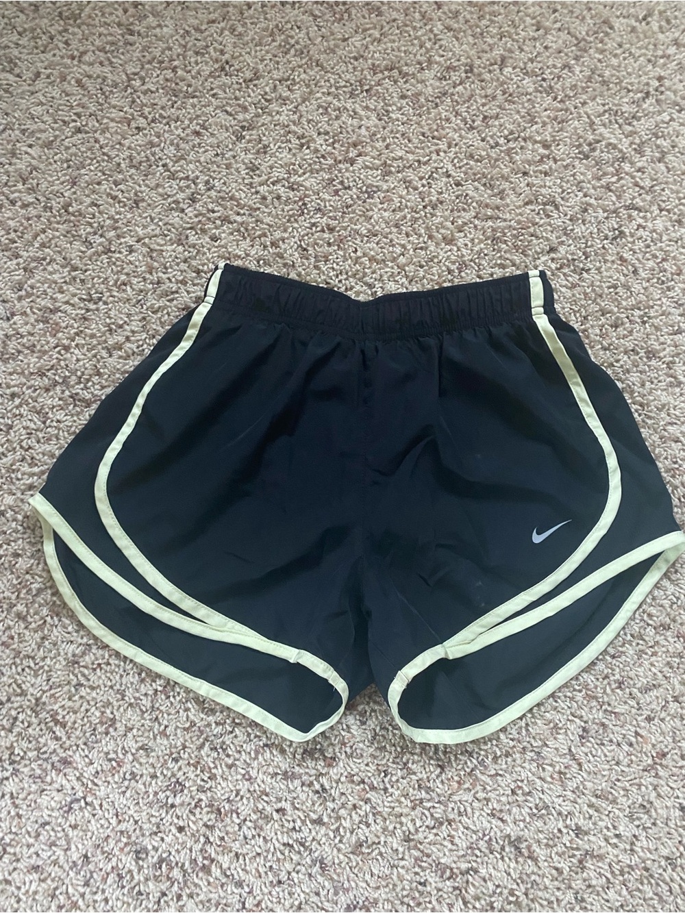 Nike Women's Black Athletic Shorts with Cream Trim